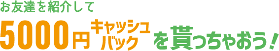 お友達を紹介して5,000円キャッシュバックを貰っちゃおう